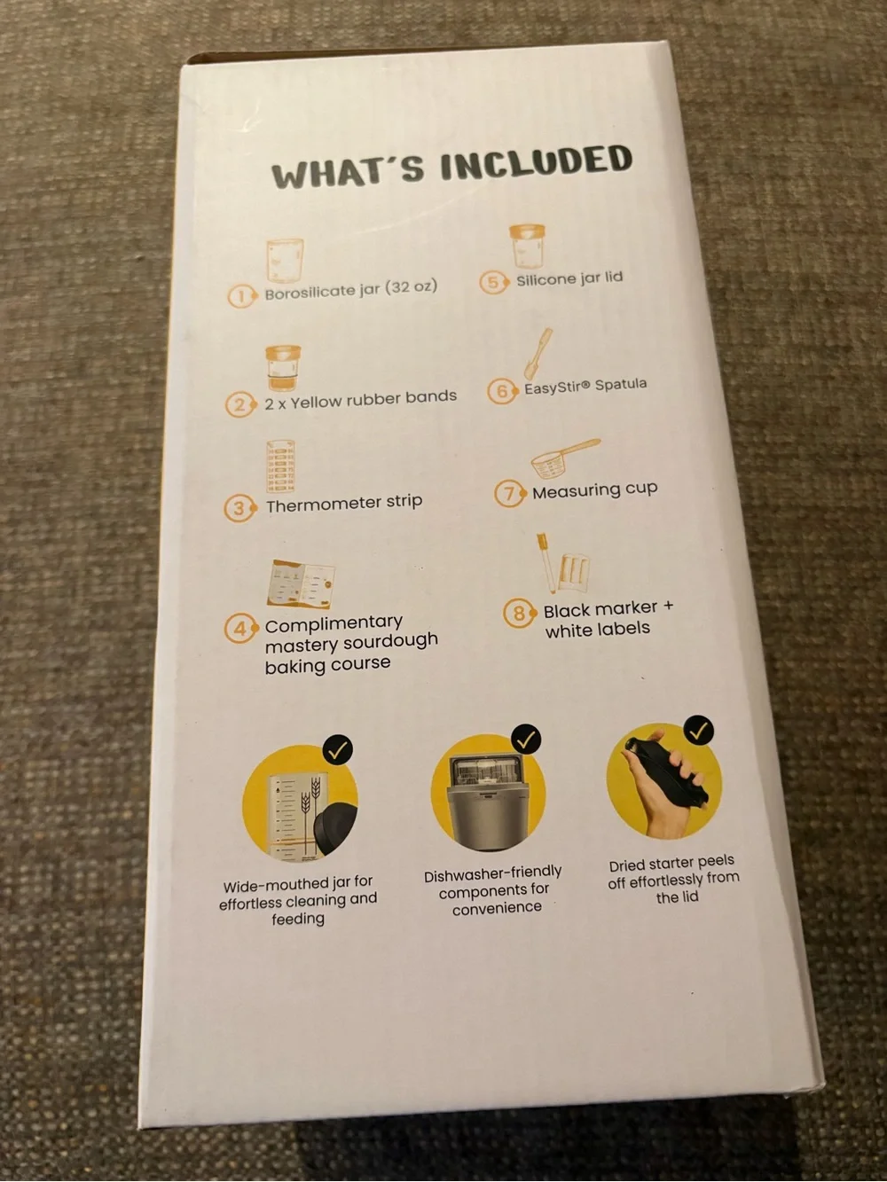 KitchenDom Sourdough Starter Kit - Yellow New in Original Box